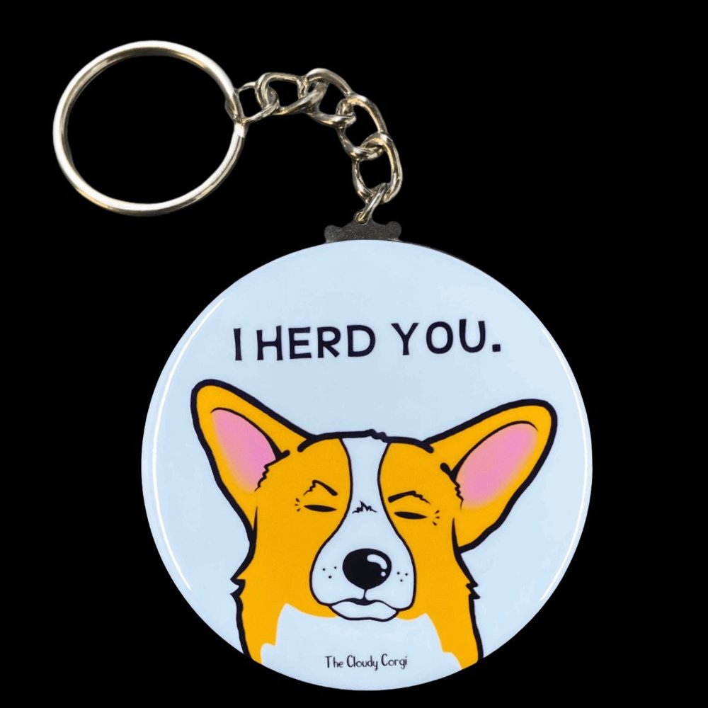 Welsh Corgi Dog Cartoon Art Keychain Accessories